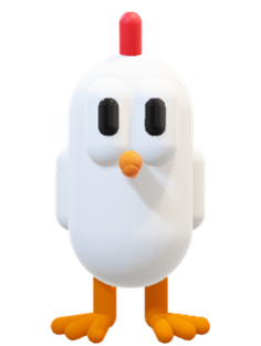 square-block white chicken model