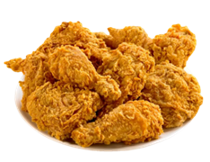 plate of fried chicken body parts