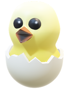3D image of yellow hatchling chick